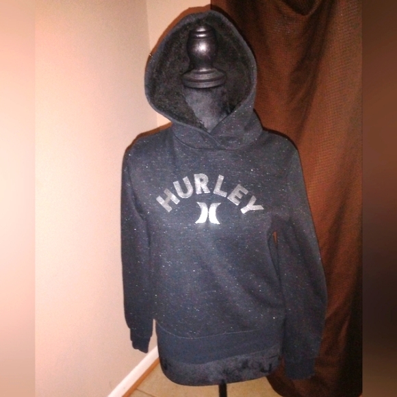 Hurley Other - 🖤 NWOT Girls Black Silver Hurley Hoodie Size XL Cold Snow Rain Comfortable
